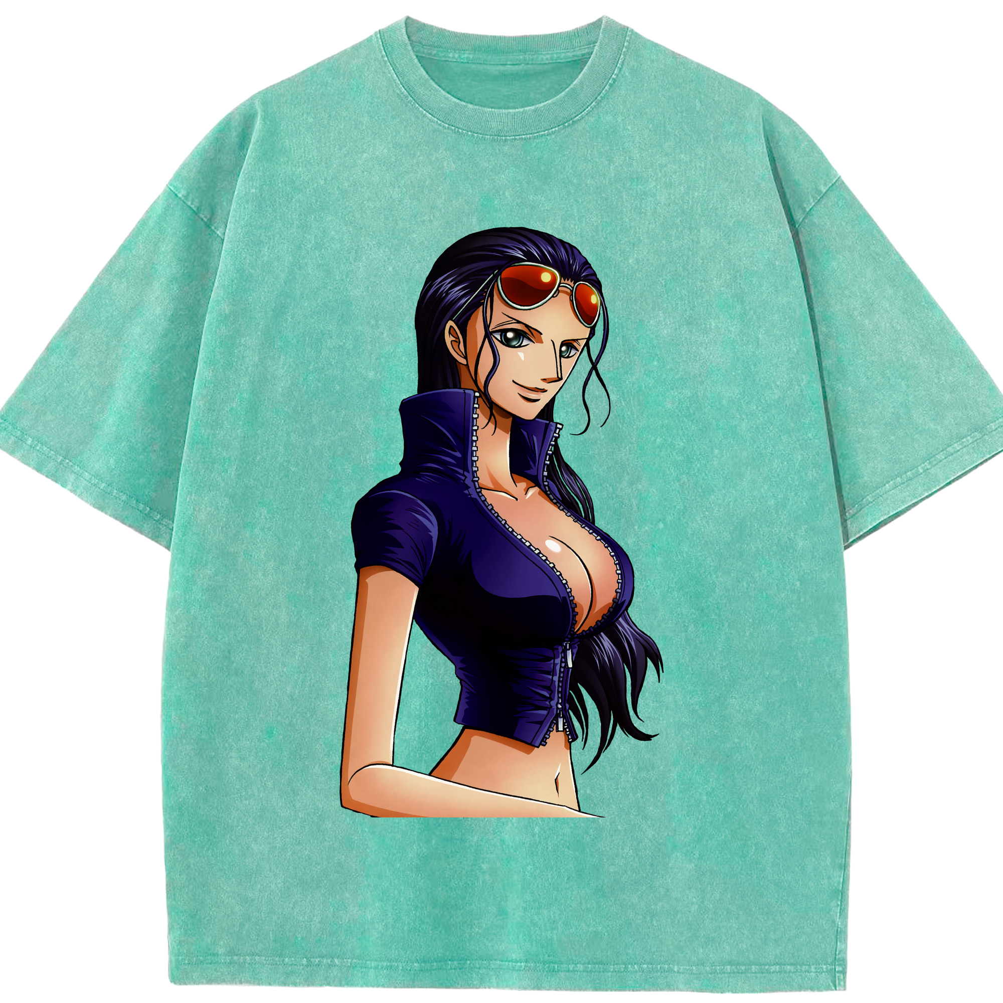 ワンピース ニコ・ロビン ONE PIECE Nico Robin 綿100% ヴィンテージ風 半袖Tシャツ（フロントプリント）